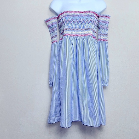 Rebellion Embroidered Off the Shoulder Retro Dress Size S - Picture 2 of 10